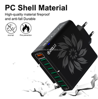 PD 55W 4USB 4PD Charge rapide Chargeur de téléphone portable 8 ports QC3.0 Chargeur de téléphone portable de voyage Charge flash Charge rapide