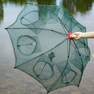 Trampa de malla de nailon fundido para camarones y cangrejos, automática, plegable, de 4 a 24 agujeros, para pesca en Lago, Río y Arroyo - Product Image 4