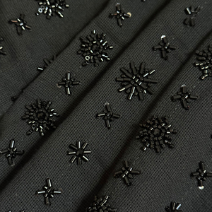 ผ้าตาข่ายฝ้ายปักลายดอกไม้เล็กๆ ประดับด้วยลูกปัด ทนทาน เหมาะสำหรับทำกระเป๋า ชุดราตรี เสื้อคลุม เสื้อโค้ท - Product Image 5