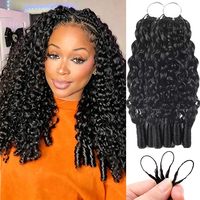 Ekstensi Rambut Manusia Remy Virgin Burmese Curly Feather Crochet Grosir 50g, Rambut Kepang Boho Mentah dengan Kutikula Tersusun Rapi