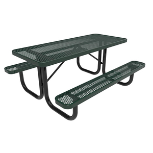 Genişletilmiş <span class=keywords><strong>metal</strong></span> masa ve tezgah termoplastik kaplı açık masa banklar veranda uzun masa ve sandalyeler - Product Image 1