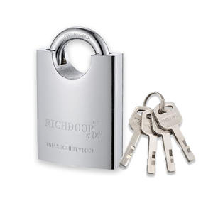 RICHDOOR candado de hierro envuelto en forma de arco de disco de 90mm candado resistente candado de prevención de cizalla - Product Image 1