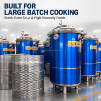 Bouilloire de cuisson à haute pression commerciale 200 ~ 800 litres autocuiseur industriel chauffé électrique pour noyau de moteur de soupe d'os de bouillon