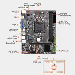 H55 Motherboard 1PCI-E1X to USB2.0 GPU Slot LGA1156 Support <strong>DDR3</strong> RAM Motherboard - Product Image 2