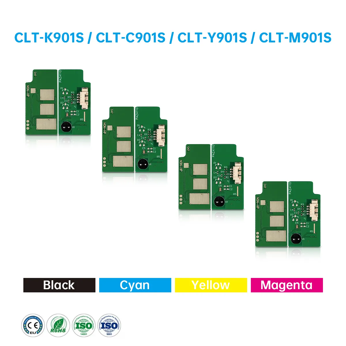 ตลับหมึกชิป CLT-K901S CLT-C901S CLT-M901S CLT-Y901S สําหรับ Samsung SL-X9700LX X9600LX X9500LX X9400LX ชิปหมึก