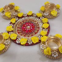 Porte-bougie à fleurs indiennes Rangoli décoration de la maison festive bougeoir Diwali Rangoli tapis retour cadeau mariage décor faveur
