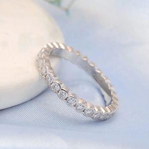 Xinfly Pure 18K Solid White <b>Gold</b> Real Diamond Wedding <b>Ring</b> AU750 Row Full Genuine Diamond Group <b>Set</b> - Product Image 5