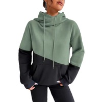 2025 automne hiver automne sweats à capuche chauds sweat femmes poche cordon couleur bloc sweats à capuche