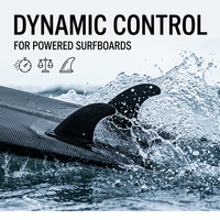 Ailerons de planche de surf en fibre de carbone en gros, noirs universels, pour jetboard, propulseurs arrière de remplacement, accessoires de sports nautiques