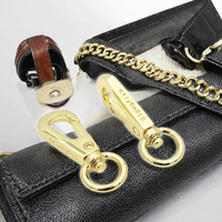 Accessoires de luxe personnalisés GEYI pour sacs, en alliage de zinc, avec logo en relief, fermoir pivotant étanche en or 24 carats, mousqueton pour