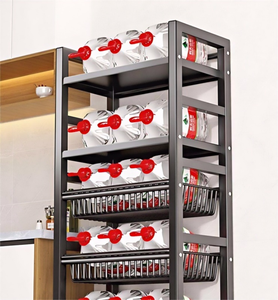 Étagère de cuisine mobile <span class=keywords><strong>à</strong></span> 3/4/5 niveaux, panier <span class=keywords><strong>à</strong></span> légumes et fruits sur pied, support de rangement de cuisine domestique mobile - Product Image 3