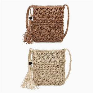 Sacs à main enfants bon marché pour dames 3 pièces ensembles délicats de paniers pour dames faits à la main kit de paille arc-en-ciel de <span class=keywords><strong>thaïlande</strong></span> et de marque - Product Image 1