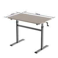 Bureau d'ordinateur convertible moderne NBHY de haute qualité en métal, réglable en hauteur avec manivelle manuelle, cadre de bureau assis-debout