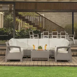 Sala De esterno Jardin Terraza En C Tipo Ratan Mq Estructura Taupe - Product Image 1