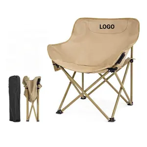 Silla de playa de camping ultraligera portátil plegable al aire libre, taburete de pesca, respaldo de ocio, silla de salón de picnic, silla de Luna