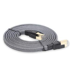 สายอีเธอร์เน็ตแบบแบน CAT8 SFTP สีเทา ขนาด 30AWG หัวต่อ RJ45 ชุบทอง  ปลอกหุ้ม PVC รองรับความเร็ว 40Gbps สำหรับเราเตอร์/พีซี/เล่นเกม - Product Image 1