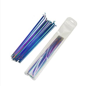 Bunte Fahrradsp eichen <span class=keywords><strong>14G</strong></span> Edelstahl Mountainbike <span class=keywords><strong>Speichen</strong></span> Stahldraht Mehrfarbiges Titan Fahrrad zubehör - Product Image 1