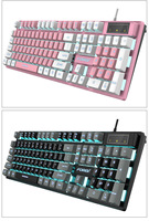 Claviers mécaniques personnalisés 104 touches clavier mécanique filaire lumière LED pour clavier d'ordinateur pc