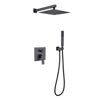 Mitigeur de douche thermostatique mural en laiton massif noir mat