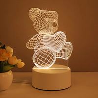 Lampe à illusion 3D LED personnalisée, décoration de chambre, enfants, USB, acrylique, lampe de nuit LED 3D, lampe de table, lampe de nuit 3D pour enfants, cadeau