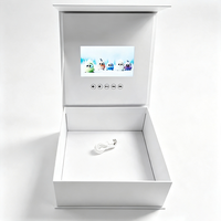 Boîte cadeau vidéo blanche personnalisée avec écran LCD, emballage rigide à rabat pour la présentation de la marque et les cadeaux promotionnels