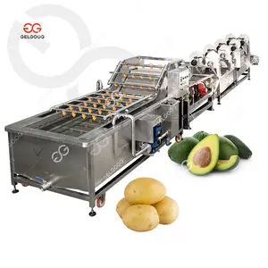 Máquina de lavar e secar, máquina rotativa industrial de lavar e gradar frutas