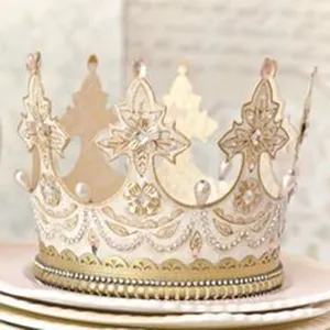 Fashion Bride Crown Big Round Beauty Pageant Crown For Queens Baroque Full Crown From China