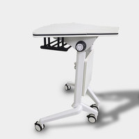 Table ronde pliable pour école avec panneau de mélamine Table d'étude et de collaboration pliante collaborative
