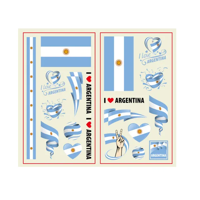 custom and wholesale Festival sport waterproof Argentina temporary tattoos turkey flag tattoo