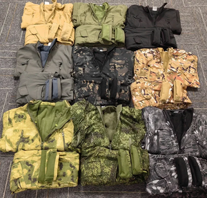 Jaket Softshell Fleece Anti Air Pria Seragam Musim Dingin Bernapas Kamuflase Windbreaker 2 Potong Satu Set Setelan Taktis Berburu - Product Image 2