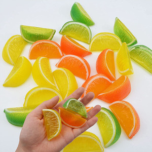 Mini Rodajas de Limón Artificiales de PVC, Decoración Realista para Fiestas de Halloween, Fruta Falsa, Rodajas de Limón para el Hogar - Product Image 4