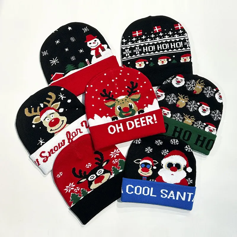 All'ingrosso Cappelli di Natale Personalizzati Maglione di Babbo Natale Alce Cappello Berretto con Motivo Cartone Animato Regalo di Natale per le forniture di Capodanno