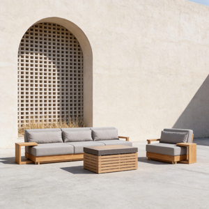 Ensemble <span class=keywords><strong>de</strong></span> canapés d'angle d'extérieur en composite bois-plastique, luxe moderne, résistant aux intempéries, assise profonde, ensemble <span class=keywords><strong>de</strong></span> conversation, best-seller, style longue queue - Product Image 5