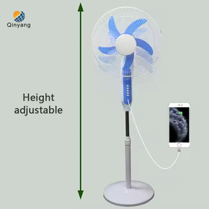 Qinyang Ventilateur solaire domestique à double usage de 16 pouces avec hauteur réglable 3 vitesses et éclairage LED <span class=keywords><strong>Charge</strong></span> USB IP65 pour <span class=keywords><strong>jardin</strong></span> - Product Image 1