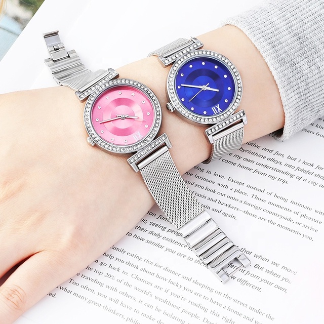 Custom Design Your Own Banded Watches Face Dial Logo Women Stainless Steel Diamond Watch Luxury