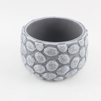 Pot à fleurs moderne en ciment pour la décoration intérieure, pot à bonsaï en béton gris avec emballage en boîte pour style artificiel