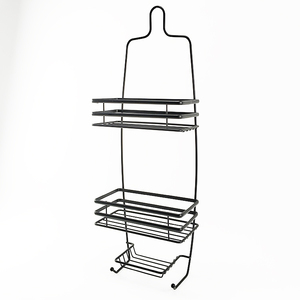 BX Hanging Shower Caddy Estante de almacenamiento de <span class=keywords><strong>baño</strong></span> a prueba de herrumbre negro con soporte para jabón - Product Image 5