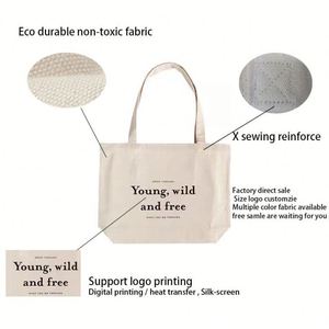 Customisable Recycled Reusable Fabric Embroidered Nautical Women Shopping Totebag Cotton <b>Canvas</b> <b>Tote</b> Bags With Printed Logo - Product Image 3