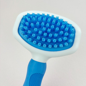 <b>Pet</b> Bathing Massage Comb Soft Bristles Blue Pink Large Small For Dog Cat Grooming - Product Image 2