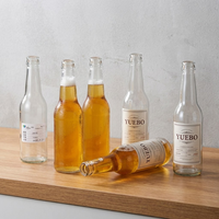 Bouteille en verre transparente à col long de 330 ml (33 cl, 12 oz) pour bière, soda, jus, boisson, avec bouchon couronne – Vente en gros