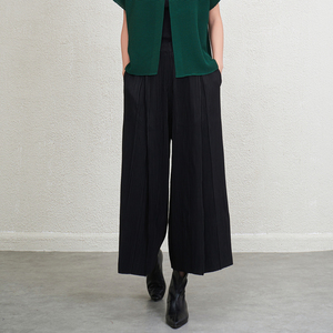 Vendite dirette in fabbrica da <span class=keywords><strong>donna</strong></span> nuovi <span class=keywords><strong>pantaloni</strong></span> pieghettati larghi lunghi fino alla <span class=keywords><strong>caviglia</strong></span> a vita alta <span class=keywords><strong>con</strong></span> chiusura elastica in vita per l'estate - Product Image 6