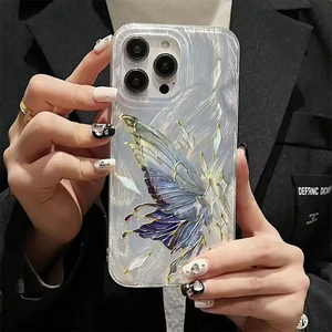 เคสโทรศัพท์ IMD ลายผีเสื้อ/ออโรร่า หรูหรา ทันสมัย กันกระแทก สำหรับ Xiaomi, Samsung, Huawei และ Oppo - Product Image 2