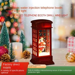 Cabina Telefónica Navideña con Cristales de Nieve LED, Funciona con Pilas, Decoración para el Hogar, Luz Nocturna - Product Image 2