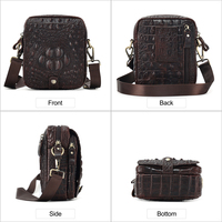 Sac banane homme en cuir véritable personnalisé, motif crocodile vintage, grand format, bandoulière, étanche, sac de taille