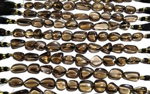 Smoky Quartz Nugget Beads Natural Smoky Brown Crystal Gemstone 10x12mm 7 Inch Strand - Product Image 2