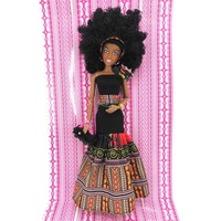 Poupée gothique noire de 12,5 pouces de la série Fantasy SAMLOK 2024, modèle en plastique, cheveux afro bouclés, boîte à fenêtre gonflable – Nouveauté très demandée