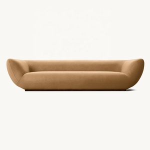 Meubles de salon modernes de luxe, style minimaliste, dossier incurvé en forme de nuage, bois massif, tissu - Product Image 3