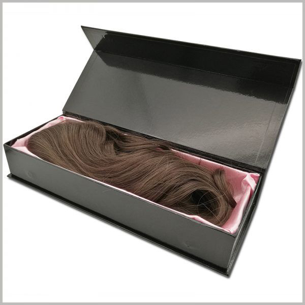 Magnetic Closure Black Paper Gift Box Custom Design Hair Packaging Boxes Luxury Wig Boxes Custom Luxury Gift Box