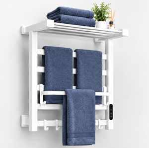 <span class=keywords><strong>Scaldasalviette</strong></span> Elettrico da Parete in Alluminio con Mensola e Gancio, <span class=keywords><strong>Scaldasalviette</strong></span> Digitale Intelligente, Asciugasalviette a Risparmio Energetico <span class=keywords><strong>per</strong></span> Bagno - Product Image 3