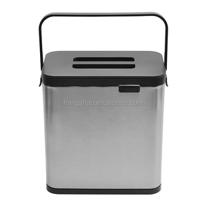 Thùng Đựng Chất Thải Thực Phẩm Nhà Bếp Hình Chữ Nhật Bằng Thép Không Gỉ Gắn Tường 3L Có Nắp Và Tay Cầm Cũng Như Thùng Bên Trong - Product Image 6